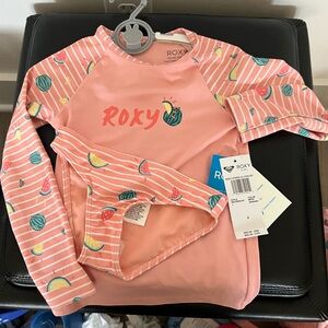 Roxy Kids Rashguard Set - Pink and Green Watermelon Print